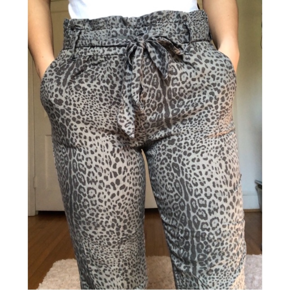 Rewash leopard print capri pants
